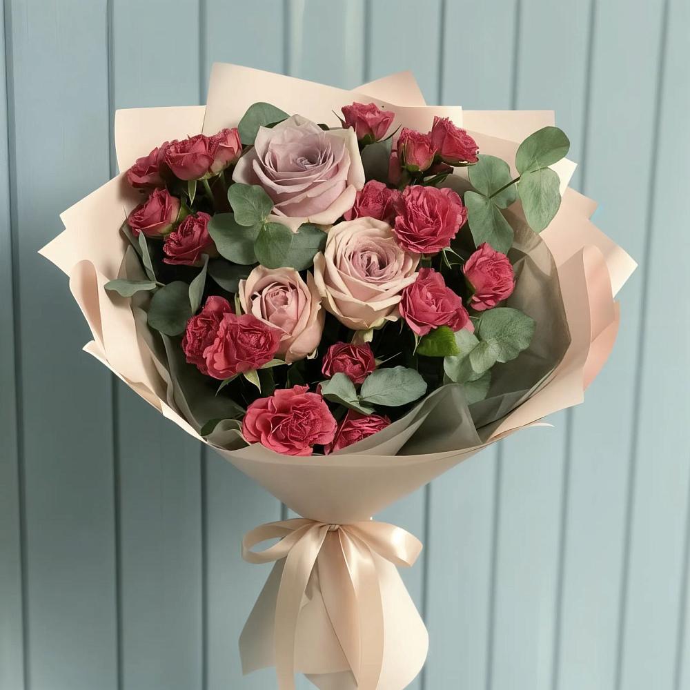Букет цветов из: Гвоздики и Розы в Мещерино