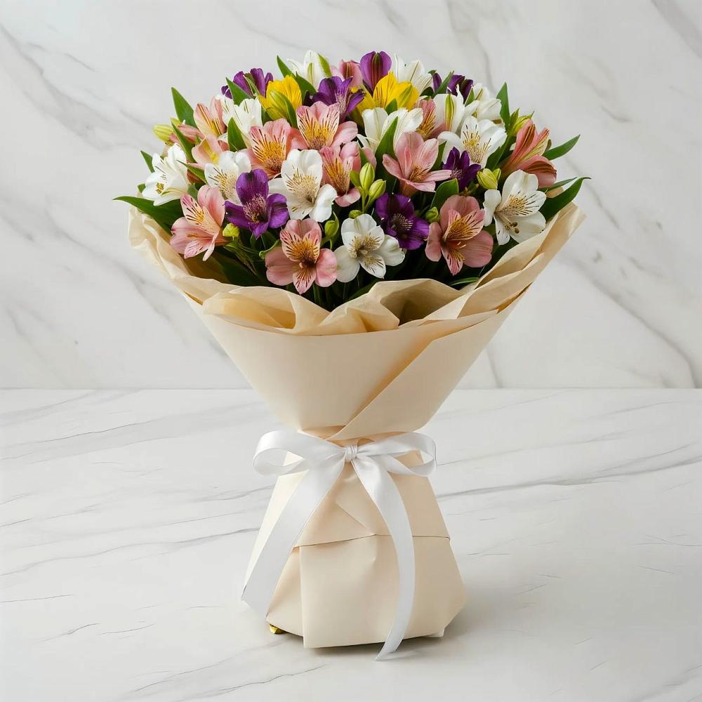 Букет цветов из: Альстромерии в Мещерино