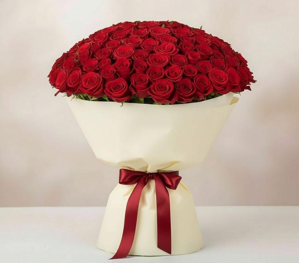 Букет 101 Красная роза Милано в Мещерино