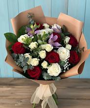Букет цветов из:  Розы и Альстромерии в Мещерино
