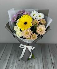 Букет цветов из:  Розы, Герберы и Хризантемы #REPLACE_PRED# Мещерино