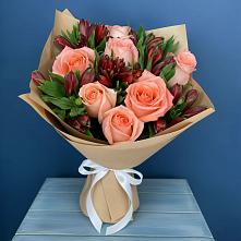 Букет цветов из:  Розы и Альстромерии в Мещерино