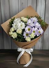 Букет цветов из:  Хризантемы и Розы в Мещерино