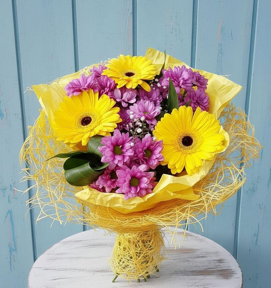 Букет цветов из: Хризантемы и Герберы в Мещерино