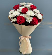 Букет цветов из:  Розы и Хризантемы в Мещерино