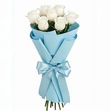 Букет 7 белых роз Проуд в Мещерино