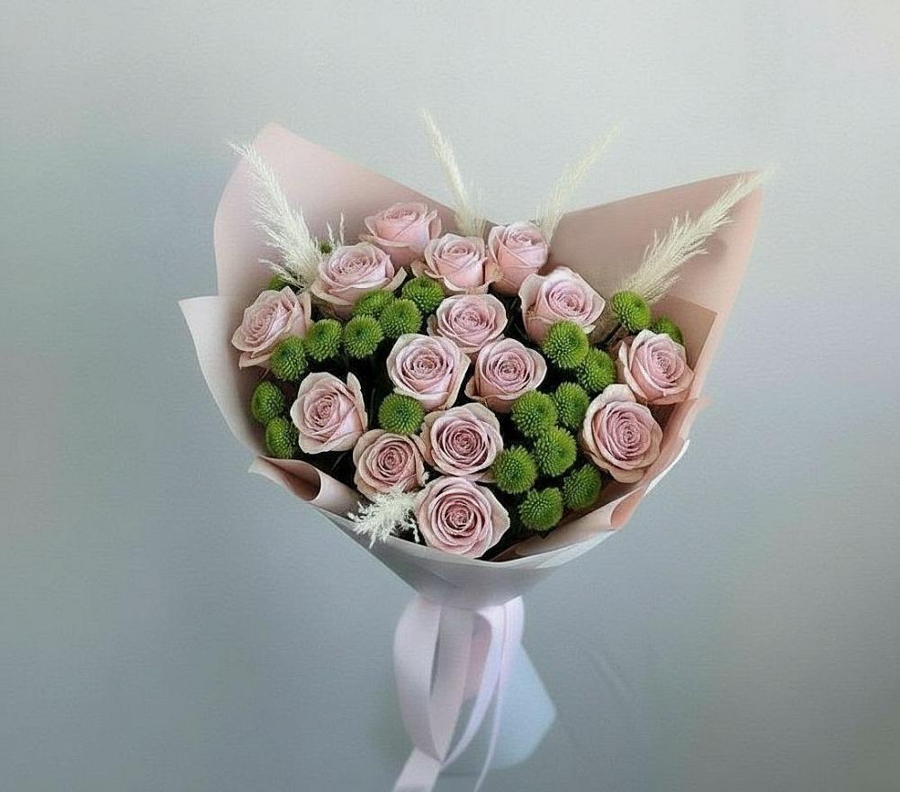 Букет цветов из: Розы и Хризантемы в Мещерино