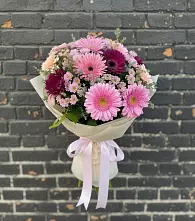 Букет цветов из:  Герберы и Хризантемы в Мещерино