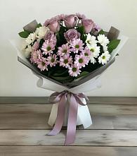 Букет цветов из:  Хризантемы и Розы в Мещерино