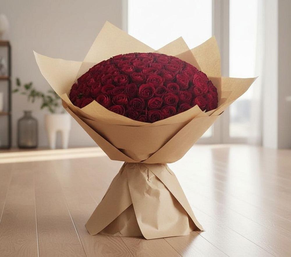 Букет 101 Красная роза в Мещерино
