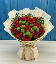 Букет цветов из:  Розы и Хризантемы в Мещерино