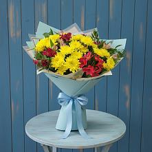 Букет цветов из:  Альстромерии и Хризантемы в Мещерино