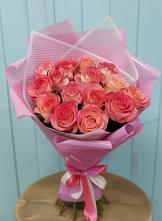 Букет 15 Розовых роз Равель в Мещерино