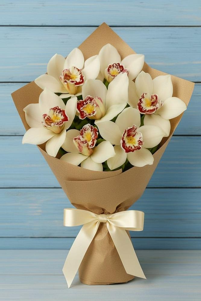 Букет цветов из: Орхидеи и Розы в Мещерино