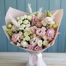 Букет цветов из:  Альстромерии и Розы в Мещерино
